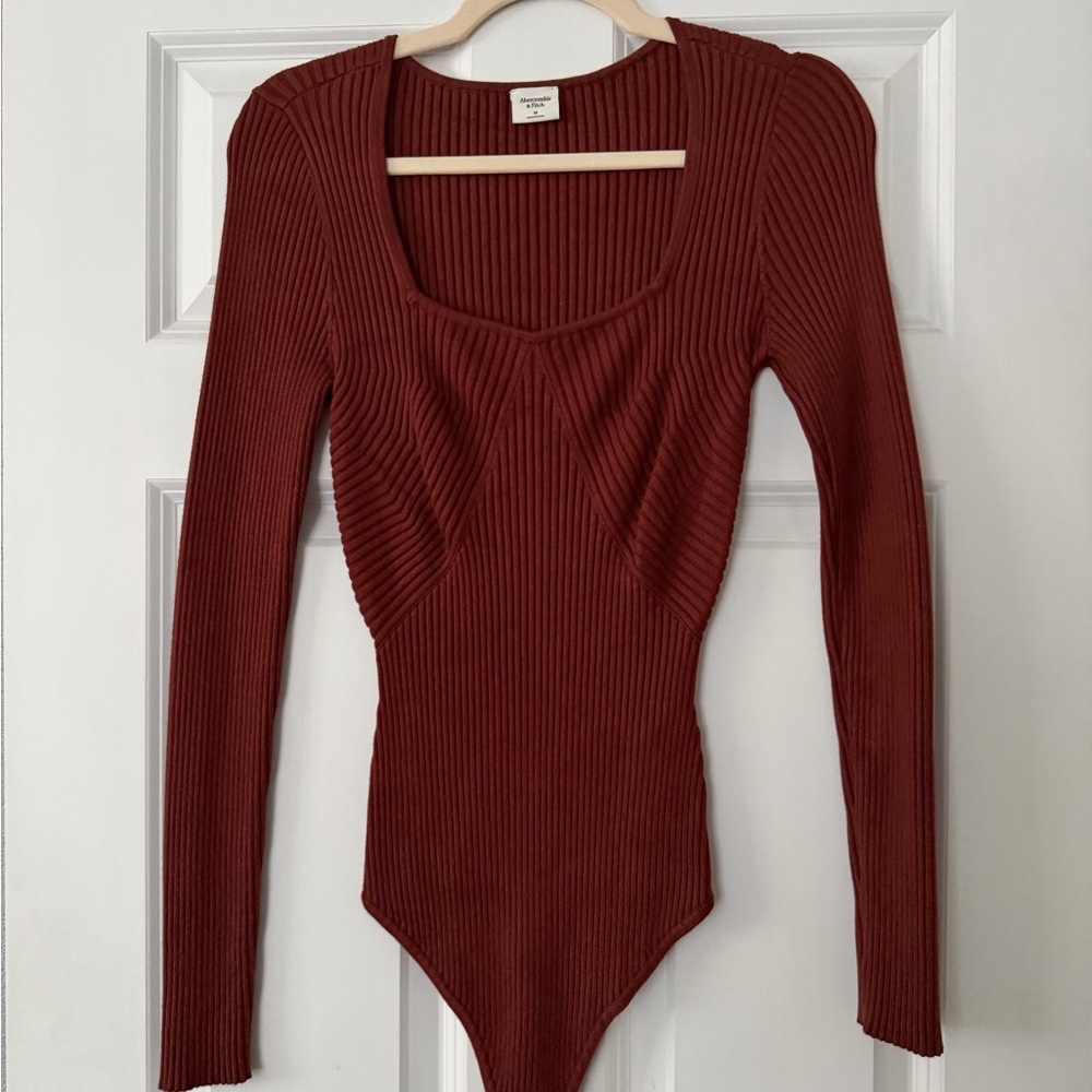 Abercrombie long sleeve square neck bodysuit